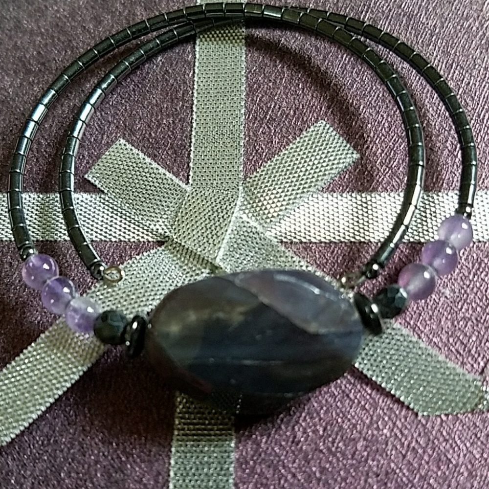 Handmade Purple stone bracelet
